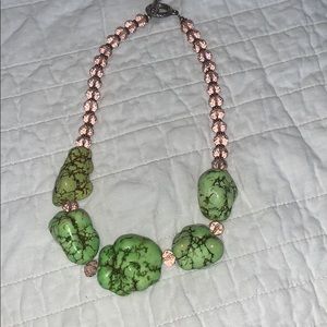 Green Chunky Stone Necklace